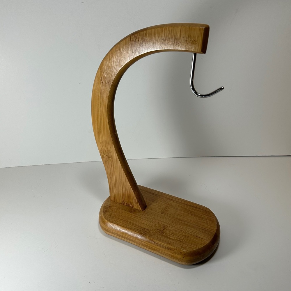Bamboo Banana Hanger Stand Natural Wood Fruit Tree Hook Kitchen Countertop